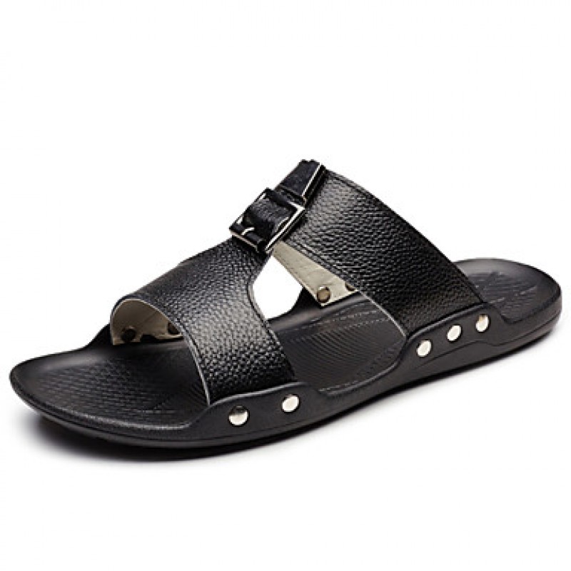 Men's Shoes Outdoor / Office & Career / Casual Leather Sandals Black / Yellow / White  