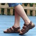 Men's Shoes Outdoor / Office & Career / Athletic / Dress / Casual Nappa Leather Sandals Black / Brown  