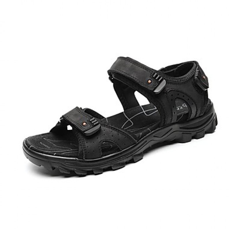 Men's Shoes Outdoor / Office & Career /Work & Duty / Athletic / Dress / Casual Nappa Leather Sandals Black/Brown  