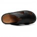 Men's Shoes summer Outdoor / Casual Leather Platform Slippers Black / Brown  
