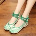 Women's Shoes Canvas Spring / Summer / Fall Mary Jane / Comfort Flats Casual Flat Heel Buckle / Flower Blue / Green