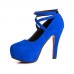 Women's Summer Heels Suede Dress Stiletto Heel Black / Blue / Red