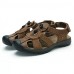 Men's Shoes Outdoor / Casual Leather Sandals Brown / Khaki  