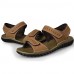 Men's Shoes Outdoor / Office & Career / Athletic / Casual Nappa Leather Big size Sandals Khaki  