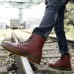 Shoes Leather Casual Boots Casual Low Heel Lace-up Black / Brown / Burgundy  