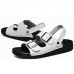 Men's Shoes Outdoor / Office & Career / Work & Duty / Athletic / Casual Nappa Leather Sandals Black / Brown / White  