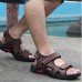 Men's Shoes Outdoor / Office & Career / Athletic / Dress / Casual Leather Sandals / Flip-Flops Big Size Taupe  