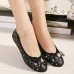 Women's Spring / Summer / Fall Round Toe Leatherette Casual / Dress Flat Heel Bowknot / Rivet Black / Blue / Beige