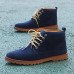 Shoes Leatherette Casual Boots Casual Flat Heel Lace-up Black / Blue / Yellow / Green  