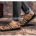 Men's Shoes Outdoor / Office & Career / Athletic / Dress /Casual Nappa Leather Sandals Big Size Black / Brown  