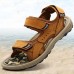 Men's Shoes Outdoor / Office & Career / Athletic / Dress / Casual Nappa Leather Sandals Black / Brown / Taupe  