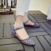 Women's Shoes Fabric Flat Heel Pointed Toe / Flats / Party & Evening / Dress /Blue / Gray / Almond