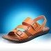 Men's Shoes Outdoor / Office & Career / Work & Duty / Athletic / Casual Nappa Leather Sandals Black  