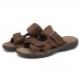 Men's Shoes Outdoor / Work & Duty / Casual Leather Sandals Black / Brown / Khaki  