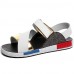 Men's Shoes Leatherette Casual Sandals Casual Flat Heel Magic Tape Silver / Gold / Multi-color  