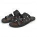   Men's Shoes Casual Leatherette Sandals Black / White  