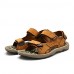 Men's Shoes Outdoor / Work & Duty / Casual Leather Sandals Black / Brown / Yellow  