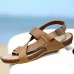 Men's Shoes Outdoor / Work & Duty / Casual Leather Sandals Yellow / Khaki  