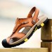 Men's Shoes Outdoor / Office & Career / Athletic / Dress / Casual Nappa Leather Sandals Brown  