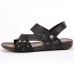   Men's Shoes Casual Leather Sandals Black / Brown  