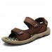 Men's Shoes Outdoor / Work & Duty / Casual Leather Sandals Black / Brown / Yellow  