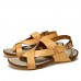 Men's Shoes Outdoor / Work & Duty / Casual Leather Sandals Yellow / Khaki  