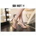 Women's Shoes Leather / Glitter Stiletto Heel Heels Sandals Wedding / Party & Evening / Dress Silver / Gold