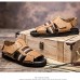 Men's Shoes Outdoor / Office & Career / Athletic / Dress /Casual Nappa Leather Sandals Big Size Black / Brown  