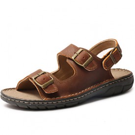 Men's Shoes Outdoor / Athletic / Casual Leather Sandals Brown  
