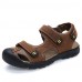 Men's Shoes Outdoor / Casual Nappa Leather / Fabric Sandals Brown / Yellow / Khaki  