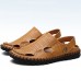 Men's Shoes Outdoor / Office & Career / Athletic / Dress / Casual Nappa Leather Sandals Black / Brown  