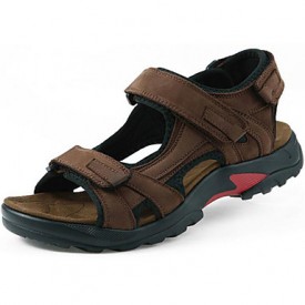 Men's Shoes Outdoor / Office & Career / Athletic / Dress / Casual Leather Sandals / Flip-Flops Big Size Taupe  