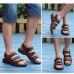 Men's Shoes Outdoor / Office & Career / Athletic / Dress / Casual Nappa Leather Sandals Black / Brown  