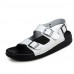 Men's Shoes Outdoor / Casual Leather Sandals / Slip-on Black / Brown / White  