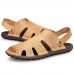 Men's Shoes Outdoor / Office & Career / Athletic / Dress / Casual Nappa Leather Sandals Big Size Black / Brown  