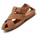 Men's Shoes Outdoor / Office & Career / Casual Leather Sandals Black / Brown  