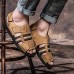 Men's Shoes Outdoor / Office & Career / Athletic / Dress /Casual Nappa Leather Sandals Big Size Black / Brown  