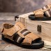 Men's Shoes Outdoor / Office & Career / Athletic / Dress /Casual Nappa Leather Sandals Big Size Black / Brown  