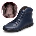 Shoes Leather Outdoor / Office  Career / Casual Boots Outdoor / Office  Career / Casual Flat Heel Lace-up Black / Blue  