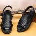 Men's Shoes Outdoor / Office & Career / Athletic / Dress /Casual Nappa Leather Sandals Big Size Black / Brown  