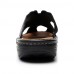 Men's Shoes summer Outdoor / Casual Leather Platform Slippers Black / Brown  