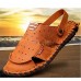 Men's Shoes Outdoor / Office & Career / Athletic / Dress / Casual Nappa Leather Sandals / Flip-Flops Brown  