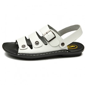 Men's Shoes Outdoor / Office & Career / Athletic / Dress / Casual Leather Sandals Black / Brown / White  