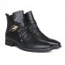 Shoes Casual Leather Boots Elevator Shoes Black  