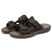 Men's Shoes Outdoor / Work & Duty / Casual Leather Sandals Black / Brown / Khaki  