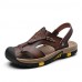 Men's Genuine Leather Slippers Outdoor Flip-Flops Comfortable Sandals  