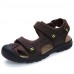 Men's Shoes Outdoor / Casual Nappa Leather / Fabric Sandals Brown / Yellow / Khaki  