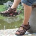 Men's Shoes Outdoor / Office & Career / Athletic / Dress / Casual Leather Sandals / Flip-Flops Big Size Taupe  