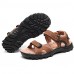 Men's Shoes Outdoor / Office & Career /Work & Duty / Athletic / Dress / Casual Nappa Leather Sandals Black/Brown  