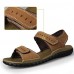 Men's Shoes Outdoor / Office & Career / Athletic / Casual Nappa Leather Big size Sandals Khaki  